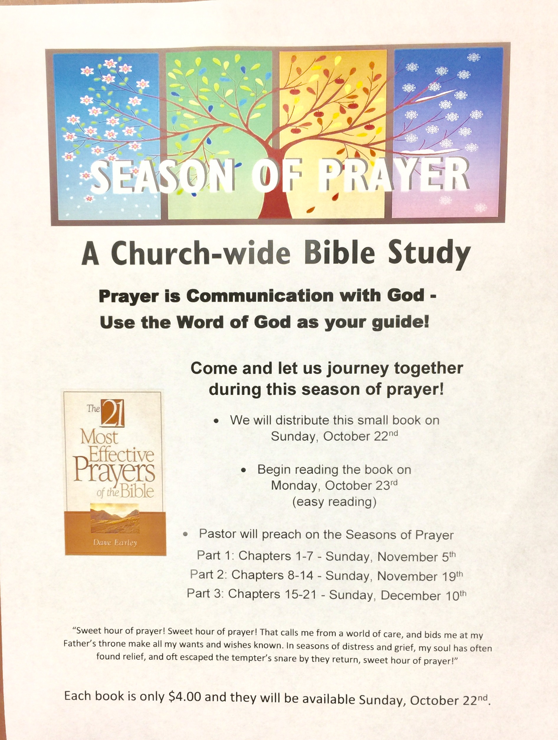 Seasons of Prayer – Church-Wide Bible Study